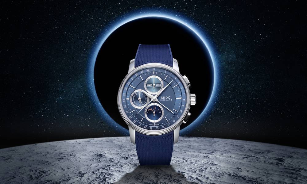 Mido Baroncelli Chronograph Moonphase cover eclissi
