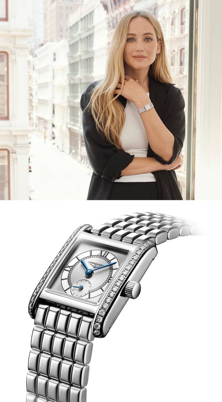 Jennifer Lawrence Longines Mini Dolcevita orologio